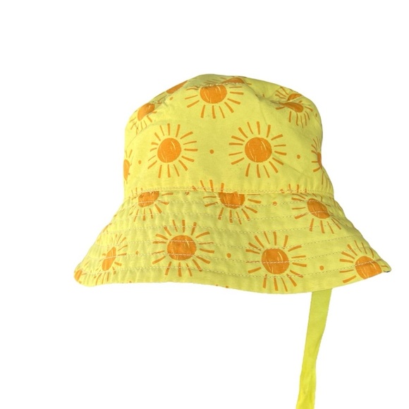 Hanna Andersson Yellow Sun Bucket Hat Ribbon Ties Youth Medium GUC - Picture 4 of 7